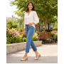 Pantofi dama Bej Casual din piele naturala cu talpa tip pana P3550BEJ